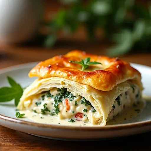 Chicken Spanakopita dish
