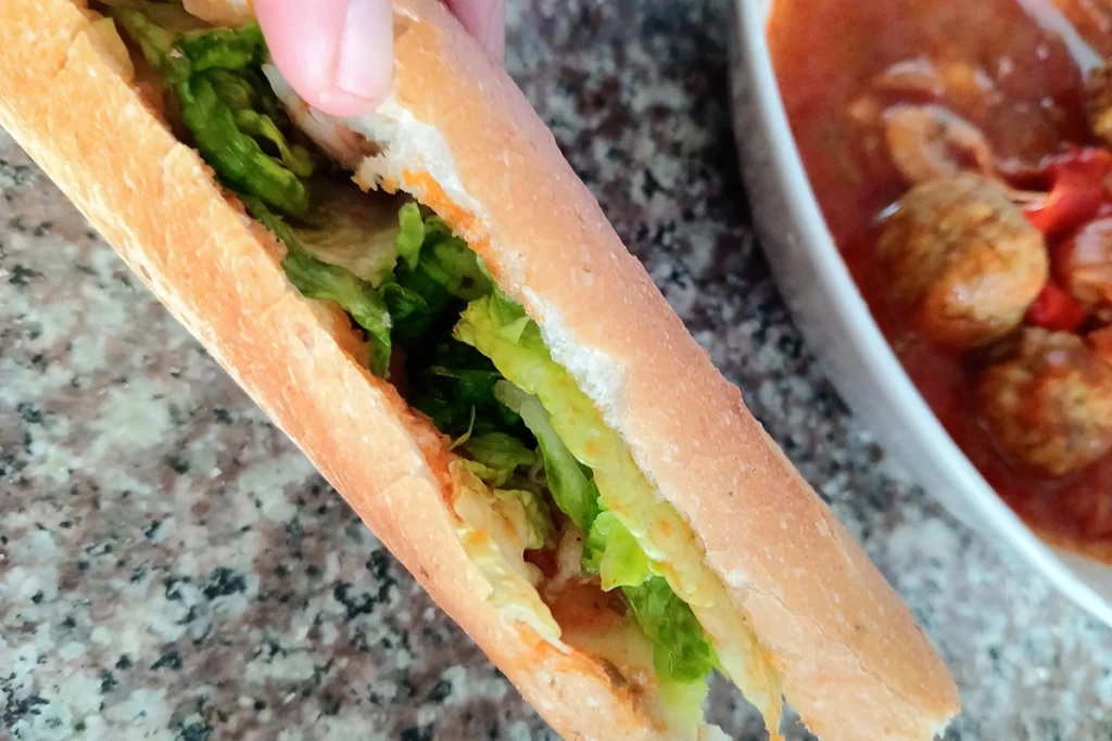 A Crispy Baguette Sandwich