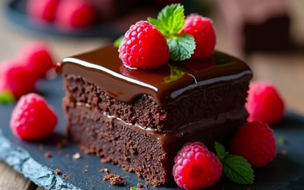 Easy chocolate ganache cake with rich and moist layers